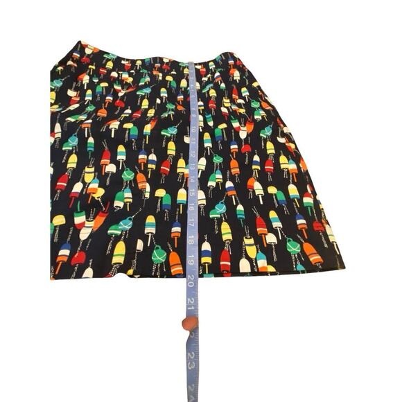 Talbots Navy Nautical Colorful Buoy print size 10 Cruise Vacation Beach - Picture 2 of 11